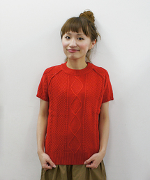 CIAOPANIC | 【Ciaopanic】　アラン柄半袖P/O(ニット/セーター)