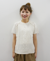 CIAOPANIC | 【Ciaopanic】　アラン柄半袖P/O(ニット/セーター)