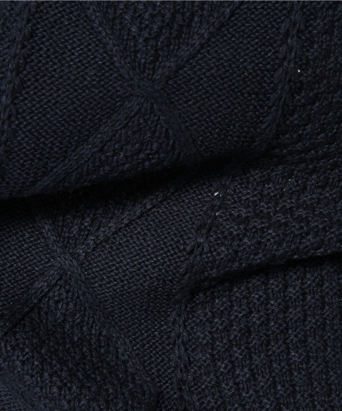 CIAOPANIC（チャオパニック）の「【Ciaopanic】　アラン柄半袖P/O（ニット/セーター・レディース・グレー/レッド/ネイビー/アイボリー・FREE）」の10枚目の写真