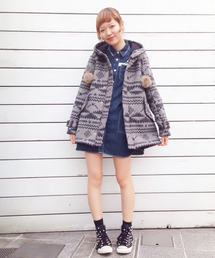 X-girl | BONDING HOODED LONG COAT(その他アウター)