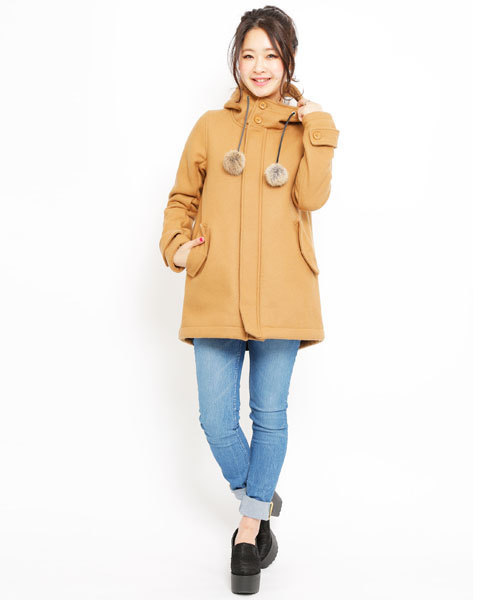 X-girl（エックスガール）の「BONDING HOODED LONG COAT（その他アウター・レディース・ブラック/グレー/ベージュ/ネイビー・1/2）」の13枚目の写真