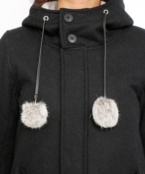 X-girl（エックスガール）の「BONDING HOODED LONG COAT（その他アウター・レディース・ブラック/グレー/ベージュ/ネイビー・1/2）」の10枚目の写真