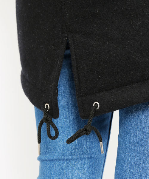 X-girl（エックスガール）の「BONDING HOODED LONG COAT（その他アウター・レディース・ブラック/グレー/ベージュ/ネイビー・1/2）」の7枚目の写真