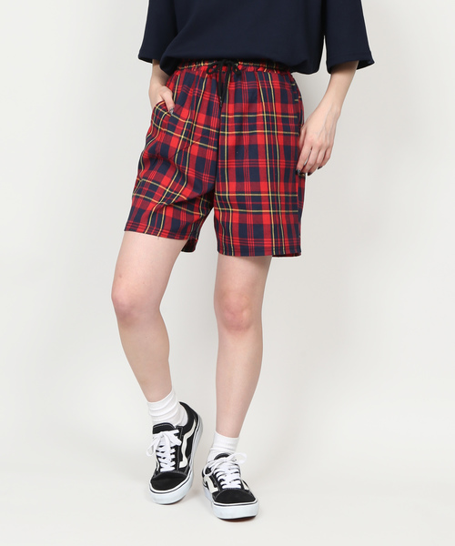 DING（ディング）の「DING/チェック柄ハーフパンツ（その他パンツ・メンズ・ブラック/レッド/グリーン/ブルー・FREE）」の4枚目の写真