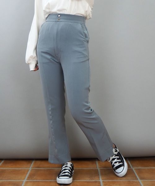 tiptop(ティップトップ)の「【ZOZO限定アイテム】センタープレススリットパンツ(スラックス)」|ブルー