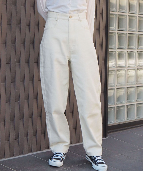 tiptop(ティップトップ)の「【web限定アイテム】ハイウェストストレートデニム(デニムパンツ)」|アイボリー
