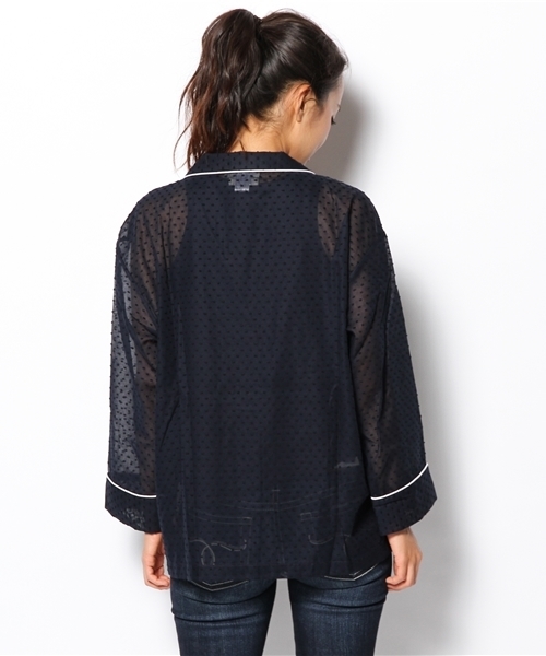 Ray BEAMS(レイビームス)の「SLEEPY JONES / パジャマ シャツ "dot"(シャツ/ブラウス・レディース・ネイビー・ONE SIZE)」の4枚目の写真