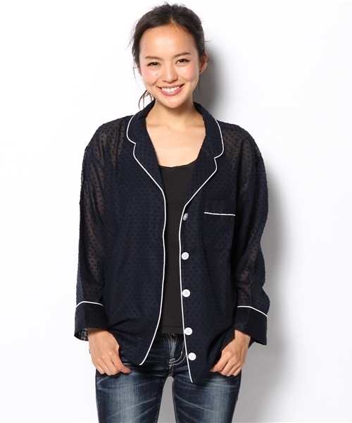 Ray BEAMS(レイビームス)の「SLEEPY JONES / パジャマ シャツ "dot"(シャツ/ブラウス・レディース・ネイビー・ONE SIZE)」の6枚目の写真