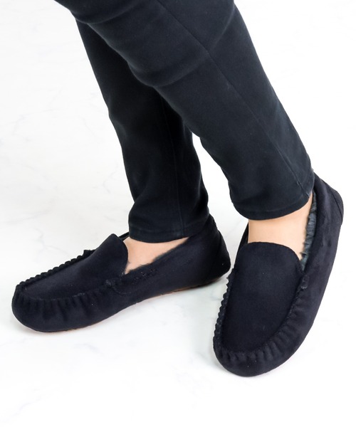 LibertyDoll（リバティードール）の「Liberty Doll / フラットモカシンレースボアスリッポン(3201)（モカシン/デッキシューズ・レディース・ライトグレー/ブラック/ダークブラウン/カモフラージュ/キャメル/ネイビー/ダークグレー/ベージュ・L/M/LL/S）」の2枚目の写真