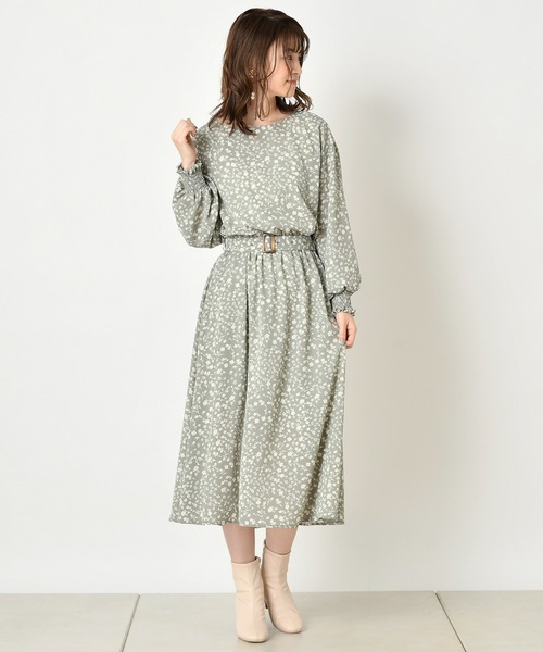 one after another NICE CLAUP(ワンアフターアナザーナイスクラップ)の「【ZOZO限定】後ろボタンフレアワンピース(ワンピース・レディース・グリーン系その他/ピンクベージュ/モカ/ブラウン/ドット・FREE)」の3枚目の写真