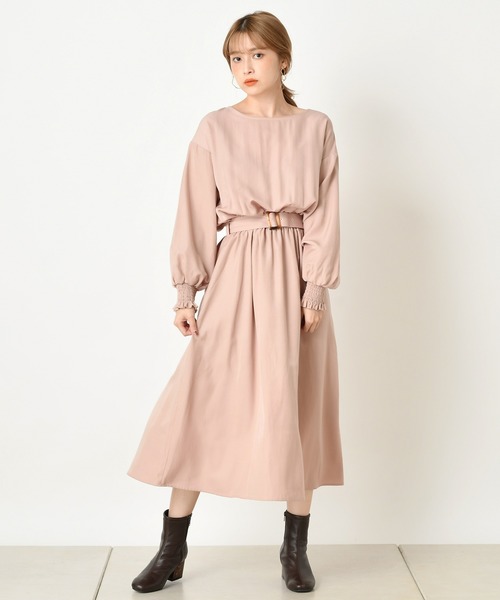 one after another NICE CLAUP(ワンアフターアナザーナイスクラップ)の「【ZOZO限定】後ろボタンフレアワンピース(ワンピース・レディース・グリーン系その他/ピンクベージュ/モカ/ブラウン/ドット・FREE)」の4枚目の写真