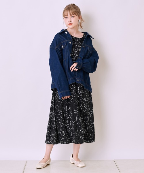 one after another NICE CLAUP(ワンアフターアナザーナイスクラップ)の「【ZOZO限定】後ろボタンフレアワンピース(ワンピース・レディース・グリーン系その他/ピンクベージュ/モカ/ブラウン/ドット・FREE)」の9枚目の写真