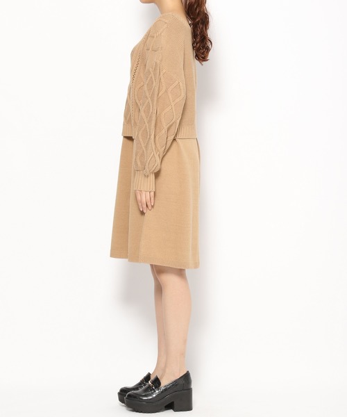 ワンピースオフショルレイヤードニットワンピース ワンピース Heather ヘザー のファッション