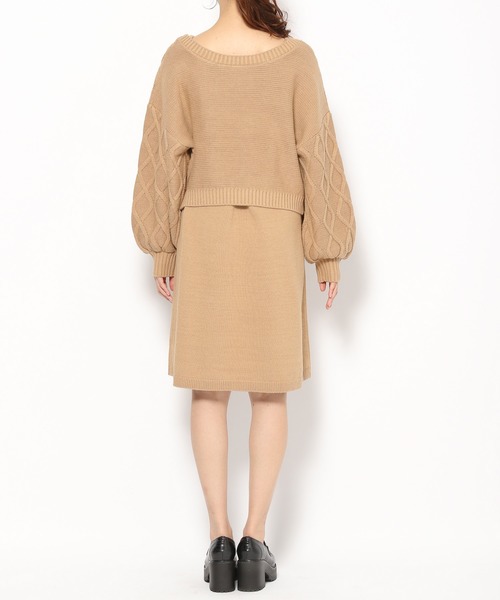 ワンピースオフショルレイヤードニットワンピース ワンピース Heather ヘザー のファッション