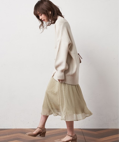 natural couture(ナチュラルクチュール)の「ミドル丈ゆるっとカーディガン(カーディガン/ボレロ・レディース・ベージュ/アイボリー/ミント/ラベンダー・FREE)」の5枚目の写真