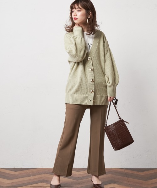 natural couture(ナチュラルクチュール)の「ミドル丈ゆるっとカーディガン(カーディガン/ボレロ・レディース・ベージュ/アイボリー/ミント/ラベンダー・FREE)」の10枚目の写真