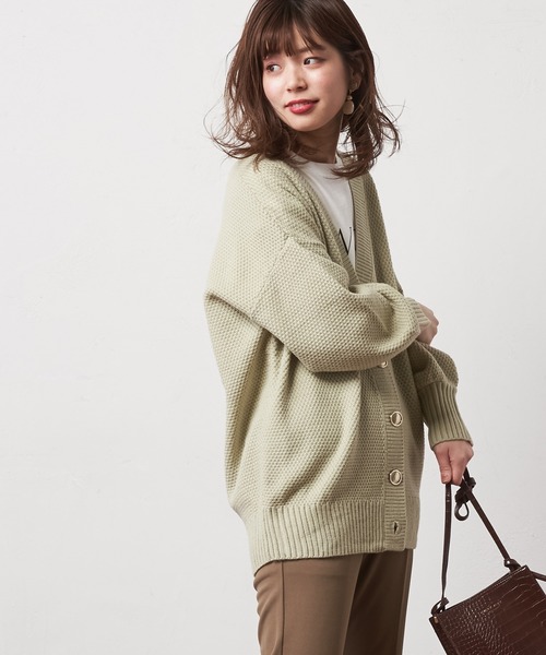 natural couture(ナチュラルクチュール)の「ミドル丈ゆるっとカーディガン(カーディガン/ボレロ・レディース・ベージュ/アイボリー/ミント/ラベンダー・FREE)」の11枚目の写真