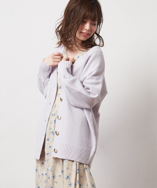 natural couture(ナチュラルクチュール)の「ミドル丈ゆるっとカーディガン(カーディガン/ボレロ・レディース・ベージュ/アイボリー/ミント/ラベンダー・FREE)」の16枚目の写真