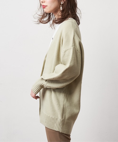 natural couture(ナチュラルクチュール)の「ミドル丈ゆるっとカーディガン(カーディガン/ボレロ・レディース・ベージュ/アイボリー/ミント/ラベンダー・FREE)」の19枚目の写真