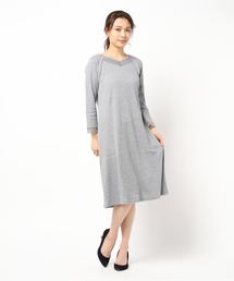 KID BLUE | キッドブルー -レーシーワッフル -長袖ワンピース -KROR506 -kidblue(ルームワンピース)