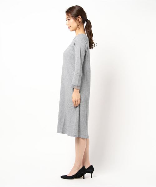 KID BLUE（キッドブルー）の「キッドブルー -レーシーワッフル -長袖ワンピース -KROR506 -kidblue（ルームワンピース・レディース・グレー/アイボリー・M）」の3枚目の写真