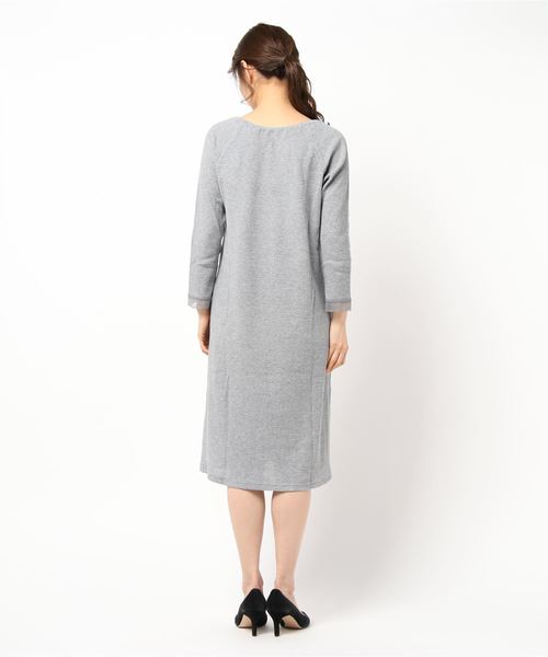 KID BLUE（キッドブルー）の「キッドブルー -レーシーワッフル -長袖ワンピース -KROR506 -kidblue（ルームワンピース・レディース・グレー/アイボリー・M）」の4枚目の写真