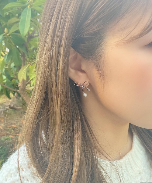 Mignonjour パールリボンピアス ピアス 両耳用 Tone Select Goods トーンセレクトグッズ のファッション通販 Zozotown
