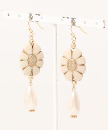 【tschuss(チュース)】レトロ flower&pearl ピアス