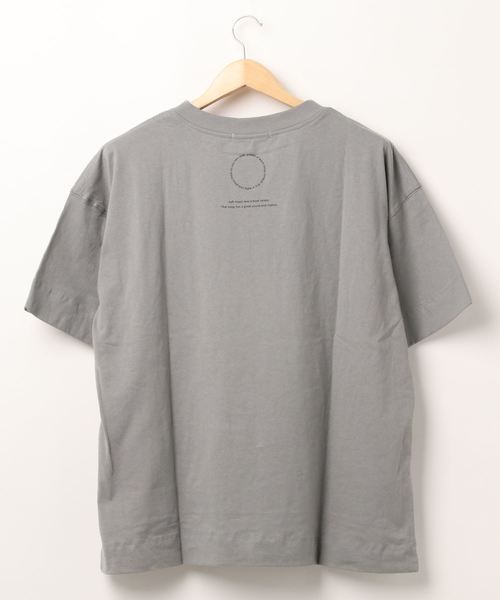 PUAL CE CIN(ピュアルセシン)の「20/OE天竺プリントT(Tシャツ/カットソー・レディース・グレイッシュベージュ/ブルーグレー/ホワイト/オフホワイト・FREE)」の8枚目の写真