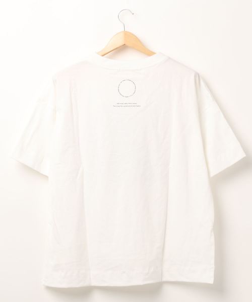 PUAL CE CIN(ピュアルセシン)の「20/OE天竺プリントT(Tシャツ/カットソー・レディース・グレイッシュベージュ/ブルーグレー/ホワイト/オフホワイト・FREE)」の7枚目の写真