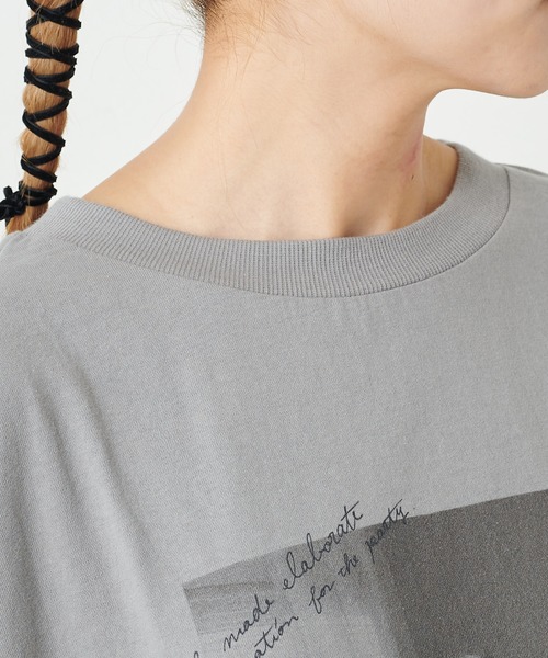 PUAL CE CIN(ピュアルセシン)の「20/OE天竺プリントT(Tシャツ/カットソー・レディース・グレイッシュベージュ/ブルーグレー/ホワイト/オフホワイト・FREE)」の17枚目の写真