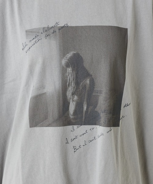 PUAL CE CIN(ピュアルセシン)の「20/OE天竺プリントT(Tシャツ/カットソー・レディース・グレイッシュベージュ/ブルーグレー/ホワイト/オフホワイト・FREE)」の15枚目の写真