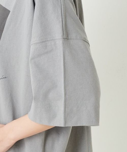PUAL CE CIN(ピュアルセシン)の「20/OE天竺プリントT(Tシャツ/カットソー・レディース・グレイッシュベージュ/ブルーグレー/ホワイト/オフホワイト・FREE)」の14枚目の写真