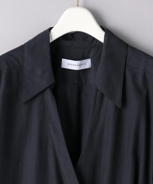 SAYAKADAVIS（サヤカディヴィス）の「＜SAYAKA DAVIS（サヤカ デイビス）＞ラップ シャツワンピース ■■■◆（ワンピース・レディース・ブラック/ダークブラウン・2）」の14枚目の写真