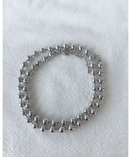 mou（モウ）の「2wayシンプルボールネックレス（ネックレス・レディース・シルバー・FREE）」の2枚目の写真