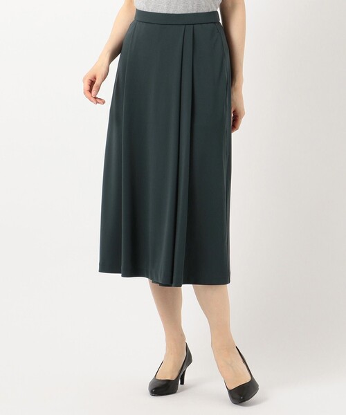 J.PRESS(ジェイプレス)の「タックラップパンツ キュロットパンツ(その他パンツ・レディース・ブラック系/グリーン系・T13/T15)」の1枚目の写真