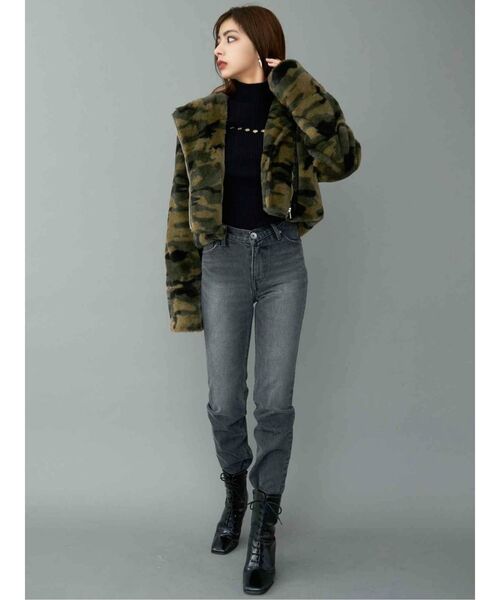 GYDA（ジェイダ）の「ウエストカーブストレートデニムパンツ（デニムパンツ・レディース・ブラック/ブルー・SMALL/MEDIUM/X-SMALL）」の3枚目の写真