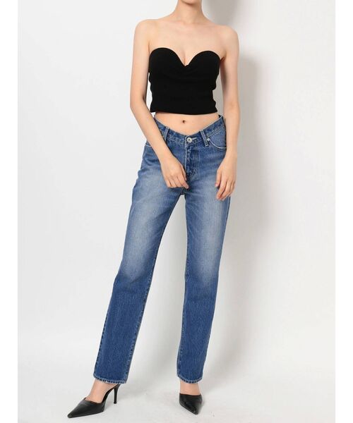 GYDA（ジェイダ）の「ウエストカーブストレートデニムパンツ（デニムパンツ・レディース・ブラック/ブルー・SMALL/MEDIUM/X-SMALL）」の16枚目の写真