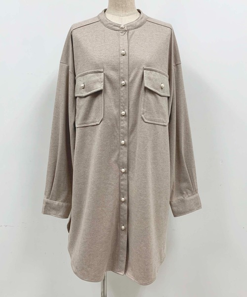PICCIN(ピッチン)の「パールボタン起毛シャツワンピース(シャツ/ブラウス・レディース・オフホワイト/グレイッシュベージュ・M/L)」の11枚目の写真
