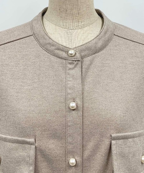 PICCIN(ピッチン)の「パールボタン起毛シャツワンピース(シャツ/ブラウス・レディース・オフホワイト/グレイッシュベージュ・M/L)」の14枚目の写真