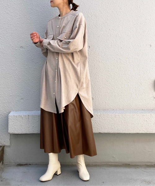 PICCIN(ピッチン)の「パールボタン起毛シャツワンピース(シャツ/ブラウス・レディース・オフホワイト/グレイッシュベージュ・M/L)」の20枚目の写真