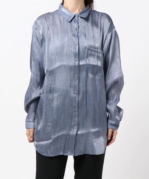 KOBE LETTUCE（コウベレタス）の「サテンオーバーシャツ（シャツ/ブラウス・レディース・ライトベージュ/ベージュ/カーキ/グレー系その他・FREE）」の12枚目の写真