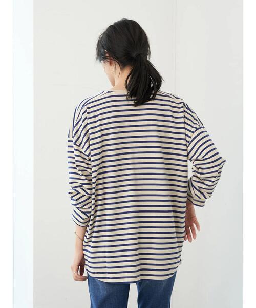 AMERICAN HOLIC(アメリカンホリック)の「Vネックドロップショルダーカットプルオーバー *(Tシャツ/カットソー・レディース・アイボリー/ブラウン/ブラック/オフホワイト・FREE)」の7枚目の写真