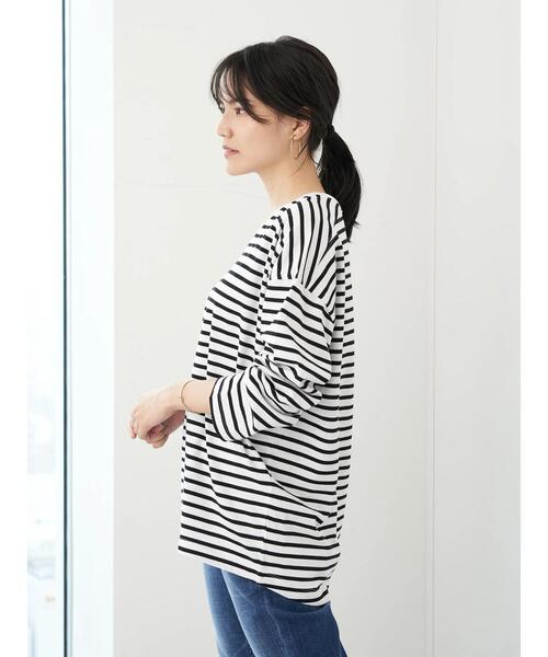 AMERICAN HOLIC(アメリカンホリック)の「Vネックドロップショルダーカットプルオーバー *(Tシャツ/カットソー・レディース・アイボリー/ブラウン/ブラック/オフホワイト・FREE)」の10枚目の写真