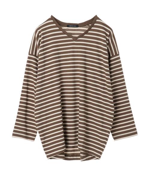 AMERICAN HOLIC(アメリカンホリック)の「Vネックドロップショルダーカットプルオーバー *(Tシャツ/カットソー・レディース・アイボリー/ブラウン/ブラック/オフホワイト・FREE)」の20枚目の写真