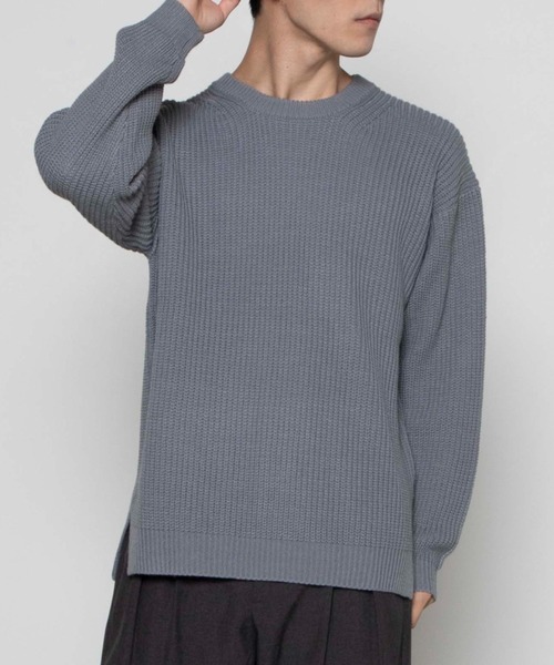 WEGO（ウィゴー）の「WEGO/畦編みセーター（ニット/セーター・メンズ・ブラック/ホワイト/パープル/ブラウン系その他/グリーン系その他/サックスブルー・LARGE/SMALL/MEDIUM）」の6枚目の写真