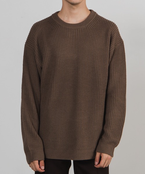 WEGO（ウィゴー）の「WEGO/畦編みセーター（ニット/セーター・メンズ・ブラック/ホワイト/パープル/ブラウン系その他/グリーン系その他/サックスブルー・LARGE/SMALL/MEDIUM）」の15枚目の写真