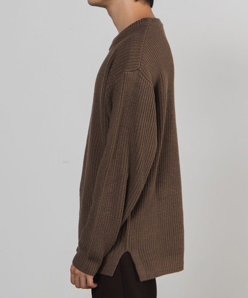 WEGO（ウィゴー）の「WEGO/畦編みセーター（ニット/セーター・メンズ・ブラック/ホワイト/パープル/ブラウン系その他/グリーン系その他/サックスブルー・LARGE/SMALL/MEDIUM）」の21枚目の写真