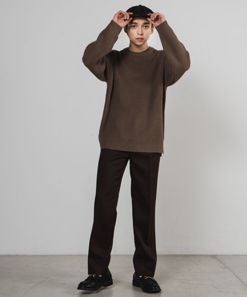 WEGO（ウィゴー）の「WEGO/畦編みセーター（ニット/セーター・メンズ・ブラック/ホワイト/パープル/ブラウン系その他/グリーン系その他/サックスブルー・LARGE/SMALL/MEDIUM）」の16枚目の写真