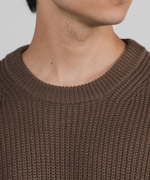 WEGO（ウィゴー）の「WEGO/畦編みセーター（ニット/セーター・メンズ・ブラック/ホワイト/パープル/ブラウン系その他/グリーン系その他/サックスブルー・LARGE/SMALL/MEDIUM）」の12枚目の写真